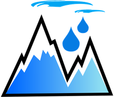 Logotipo HI GEOPROJECT: montaña y gotas de agua